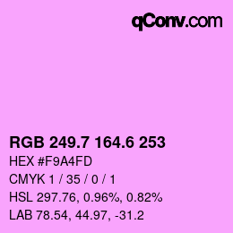 カラーコード: RGB 249.7 164.6 253 | qconv.com