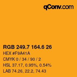 カラーコード: RGB 249.7 164.6 26 | qconv.com