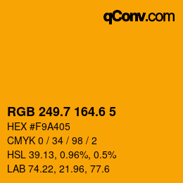 カラーコード: RGB 249.7 164.6 5 | qconv.com