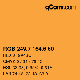 カラーコード: RGB 249.7 164.6 60 | qconv.com