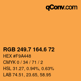 カラーコード: RGB 249.7 164.6 72 | qconv.com