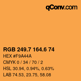 カラーコード: RGB 249.7 164.6 74 | qconv.com