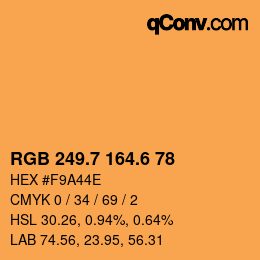 カラーコード: RGB 249.7 164.6 78 | qconv.com
