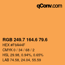 カラーコード: RGB 249.7 164.6 79.6 | qconv.com