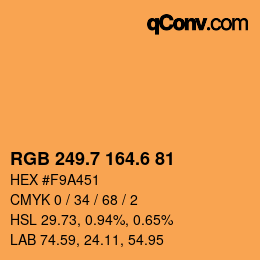 カラーコード: RGB 249.7 164.6 81 | qconv.com