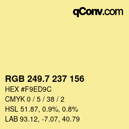 カラーコード: RGB 249.7 237 156 | qconv.com