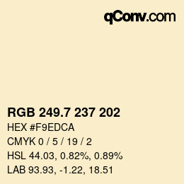 カラーコード: RGB 249.7 237 202 | qconv.com