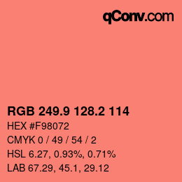 Color code: RGB 249.9 128.2 114 | qconv.com