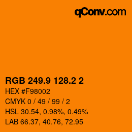 カラーコード: RGB 249.9 128.2 2 | qconv.com
