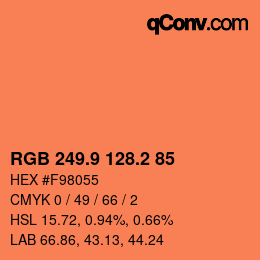 Color code: RGB 249.9 128.2 85 | qconv.com