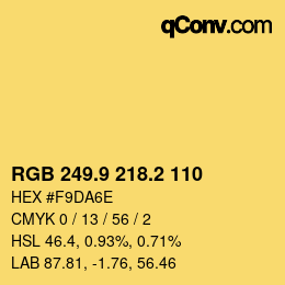 カラーコード: RGB 249.9 218.2 110 | qconv.com