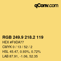 カラーコード: RGB 249.9 218.2 119 | qconv.com
