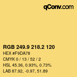 カラーコード: RGB 249.9 218.2 120 | qconv.com