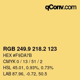 Color code: RGB 249.9 218.2 123 | qconv.com