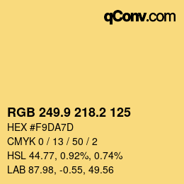 Color code: RGB 249.9 218.2 125 | qconv.com