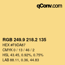 Color code: RGB 249.9 218.2 135 | qconv.com