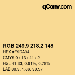 カラーコード: RGB 249.9 218.2 148 | qconv.com