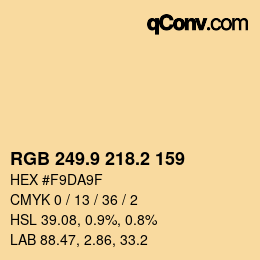 Color code: RGB 249.9 218.2 159 | qconv.com