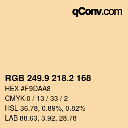 Color code: RGB 249.9 218.2 168 | qconv.com