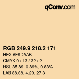 Code couleur: RGB 249.9 218.2 171 | qconv.com