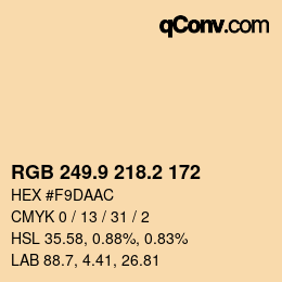 Color code: RGB 249.9 218.2 172 | qconv.com