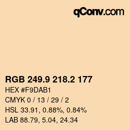 Color code: RGB 249.9 218.2 177 | qconv.com