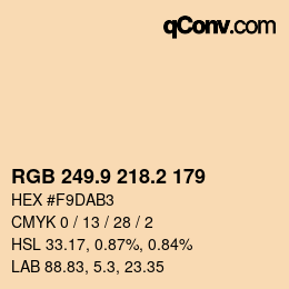 Color code: RGB 249.9 218.2 179 | qconv.com
