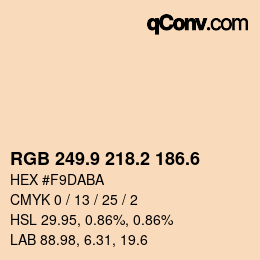 カラーコード: RGB 249.9 218.2 186.6 | qconv.com