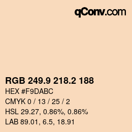 Color code: RGB 249.9 218.2 188 | qconv.com