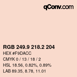 Color code: RGB 249.9 218.2 204 | qconv.com