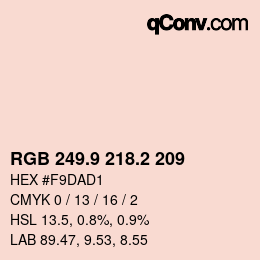 Farbcode: RGB 249.9 218.2 209 | qconv.com