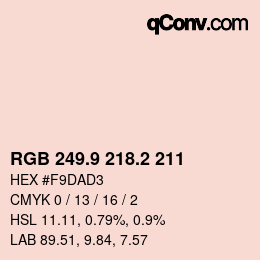 Color code: RGB 249.9 218.2 211 | qconv.com