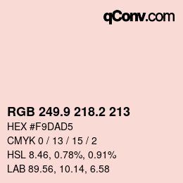 Color code: RGB 249.9 218.2 213 | qconv.com