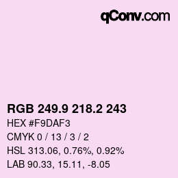 Color code: RGB 249.9 218.2 243 | qconv.com