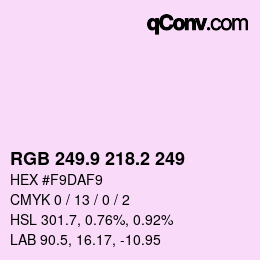 Color code: RGB 249.9 218.2 249 | qconv.com