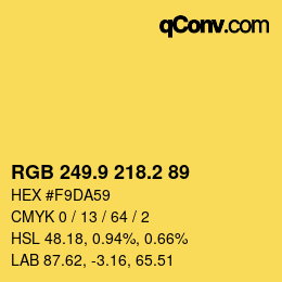 カラーコード: RGB 249.9 218.2 89 | qconv.com