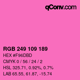 カラーコード: RGB 249 109 189 | qconv.com