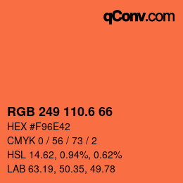 カラーコード: RGB 249 110.6 66 | qconv.com