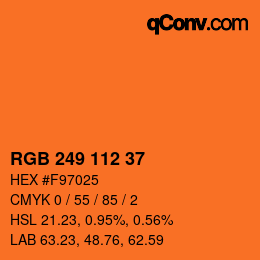 Color code: RGB 249 112 37 | qconv.com