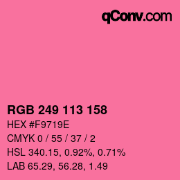 Color code: RGB 249 113 158 | qconv.com