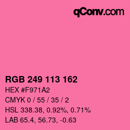 Color code: RGB 249 113 162 | qconv.com