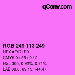 Color code: RGB 249 113 249 | qconv.com