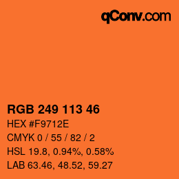 Farbcode: RGB 249 113 46 | qconv.com