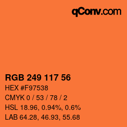 Color code: RGB 249 117 56 | qconv.com