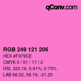 Color code: RGB 249 121 206 | qconv.com
