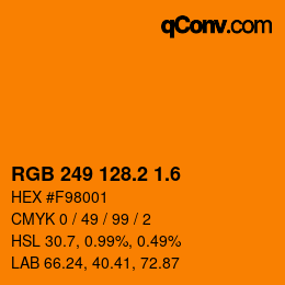カラーコード: RGB 249 128.2 1.6 | qconv.com