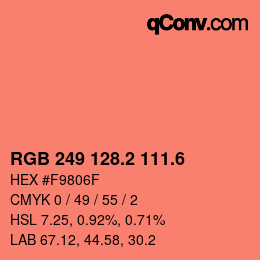 カラーコード: RGB 249 128.2 111.6 | qconv.com