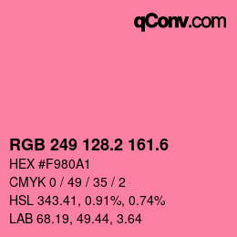 カラーコード: RGB 249 128.2 161.6 | qconv.com