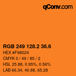 カラーコード: RGB 249 128.2 36.6 | qconv.com