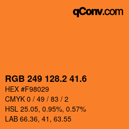 カラーコード: RGB 249 128.2 41.6 | qconv.com